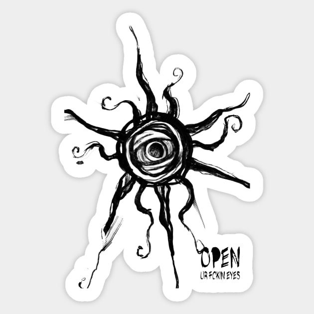 eyeball sun open ur eyes Sticker by NSPCRE8